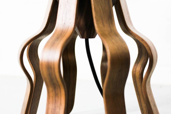 Image 1 of Abat-jour vintage avec base sculpturale artisanale