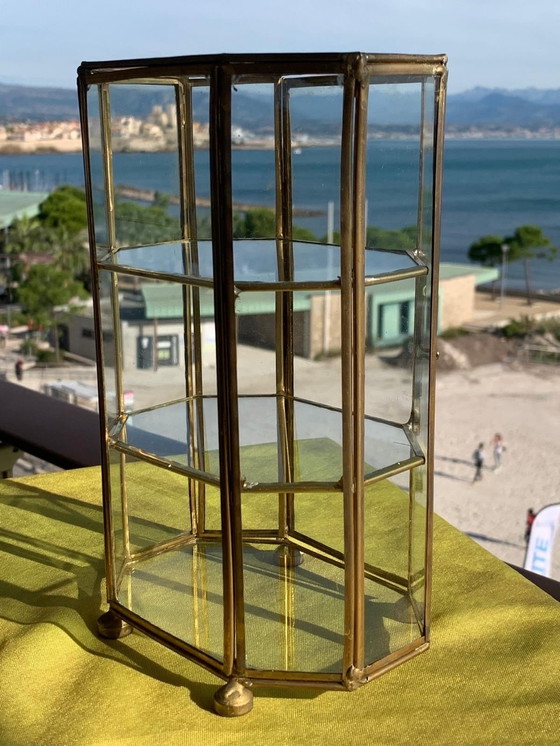 Image 1 of Vintage Brass Display Case From The 1950s