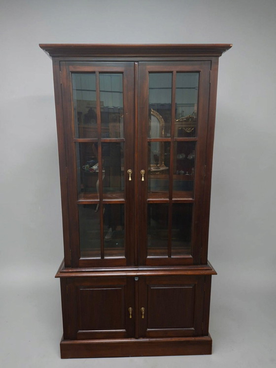 Vitrine/bibliothèque anglaise classique en acajou, légères traces d'usure, dimensions 100x46cm et 190cm de (photo 4 of 6)