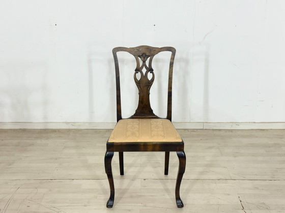 Image 1 of Set di 5 sedie Chippendale antiche / sedie da pranzo in pregiato mogano/noce, circa 1900