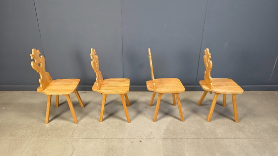 Image 1 of Vintage rustic tiroler dining chairs, 1960s