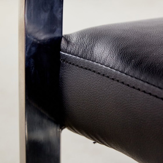 Image 1 of MK8306 Stalen fauteuil met lederen bekleding