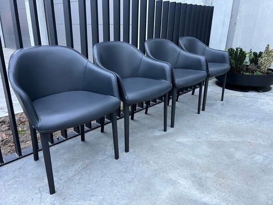 Image 1 of 4x Vitra Bouroullec Leather Softshell Chairs