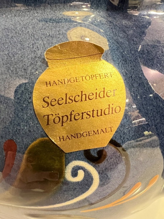 Image 1 of Blue jug, hand-potted and hand-painted by Töpferstudio Seelscheider