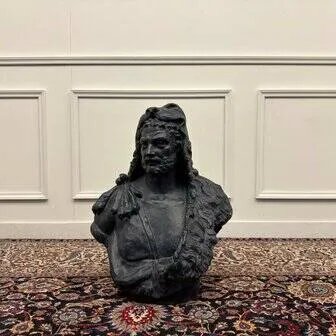 Bust of Hercules by Lucas Faydherbe, Sculpture, Porcelain, Ceramic, Black, Chesterfield (photo 10 of 10)