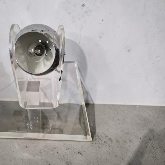 Vintage Space Age Chrome Acrylic Table Lamp Eyeball Gino Sarfatti – Ging Sarfatti (photo 9 of 10)