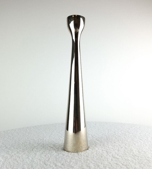 Vintage chrome candle holder mid century modern design 70s