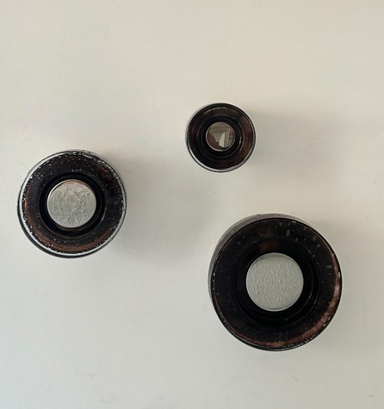 Image 1 of 3 appliques Limburg in cromo e vetro a bolle, Germania 1960