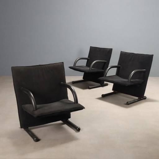 Three 'T Line' Armchairs by Burkhard Vogtherr for Artflex – Arflex, fauteuils, Rubber, Metal