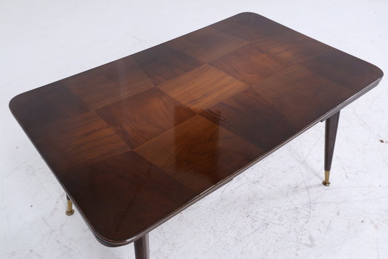 Image 1 of Vintage crank table 60s | Mid - Century extendable formica in high gloss style coffee table retro 70s #07-13