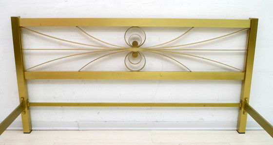 Image 1 of Cama de matrimonio Luciano Frigerio de latón satinado y dorado, años 70