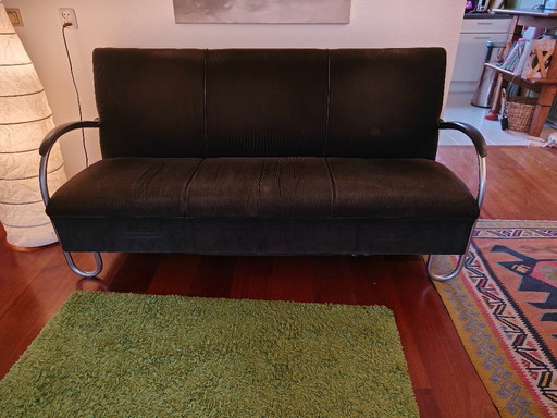 Gispen 3-Sitzer-Sofa schwarz Modell 444