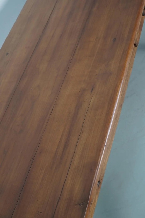Image 1 of Early 20th-century French rustic country dining table made of fruitwood