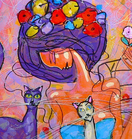 Image 1 of Piotr Lagucik - Fille avec deux chats