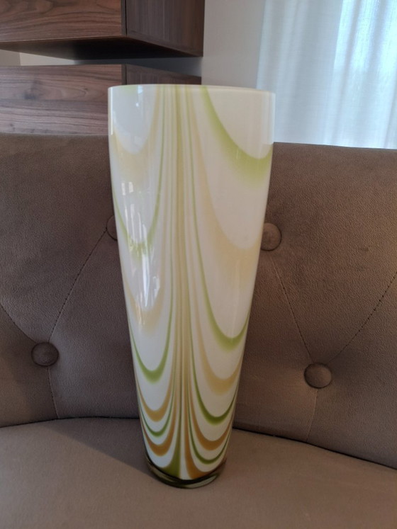 Image 1 of Vintage opal glass vase by Carlo Moretti from Murano (Italy).