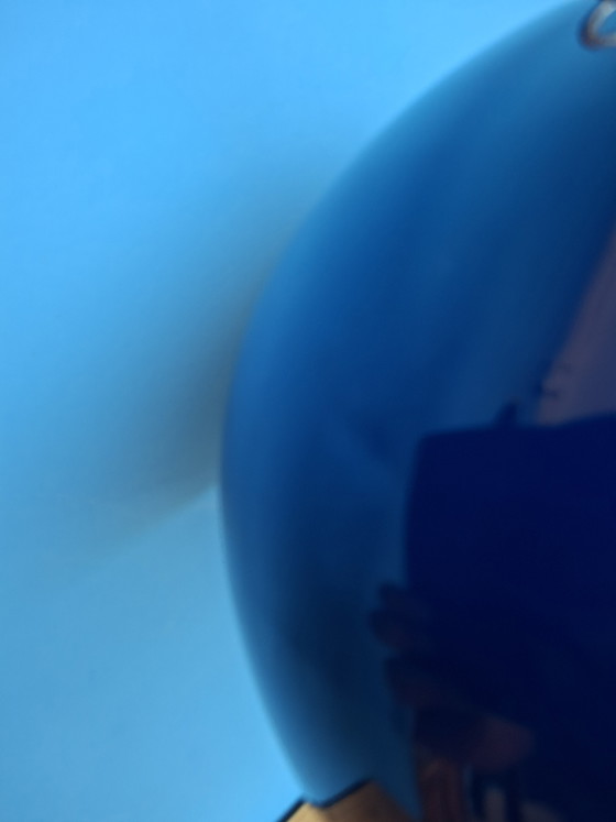 Image 1 of Large deep blue Spanish mushroom table lamp