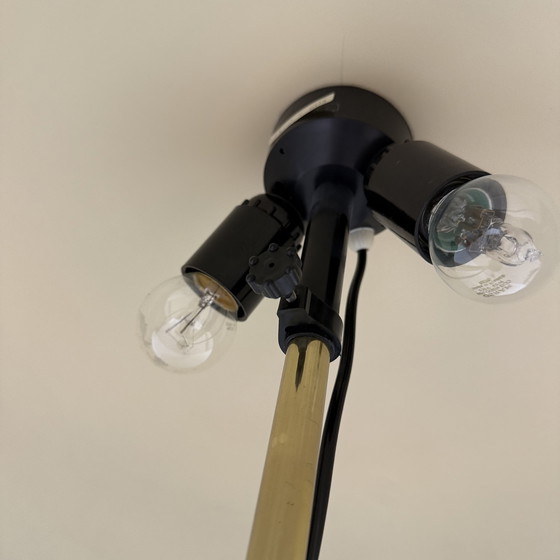 Image 1 of Lampada da tavolo vintage a fungo con base in metallo dorato , anni '70