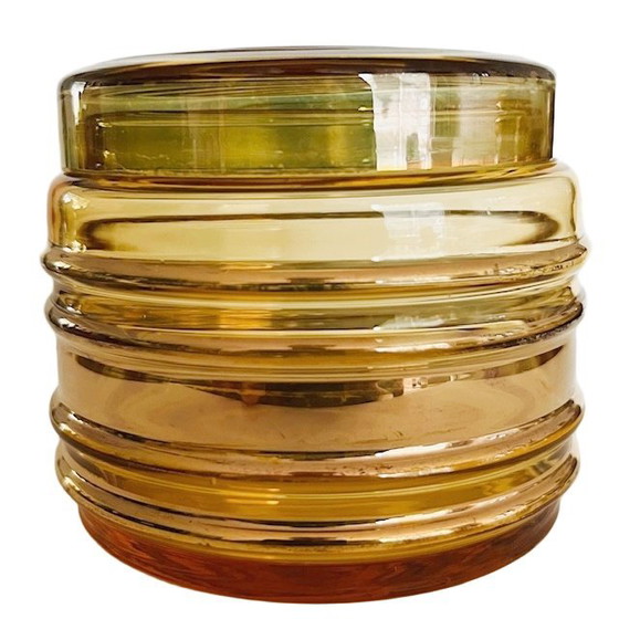 Image 1 of Scatola per gioielli Art Déco in vetro ambra e oro 1950