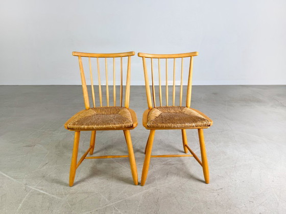 Image 1 of 2er Set Original WKS Midcentury Stuhl WK Möbel Arno Lambrecht