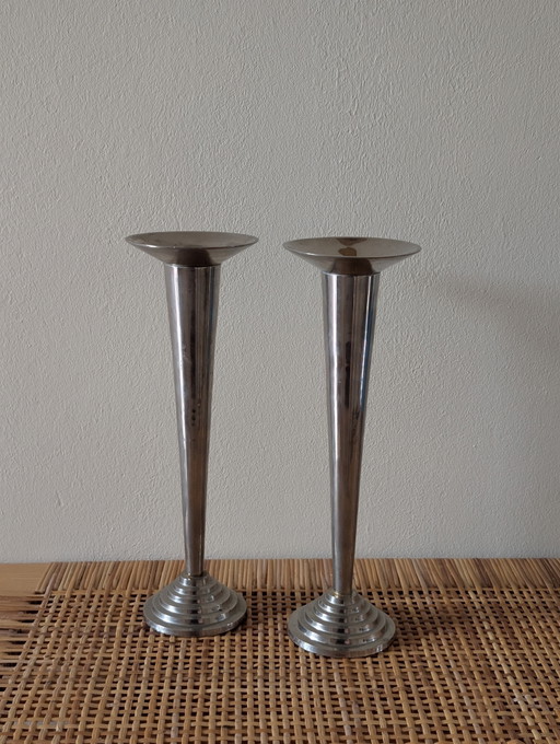 Set aus Art-Deco-Kerzenständern, 30 cm