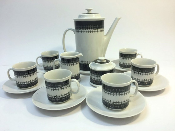 Image 1 of Vintage "White&black" coffee set by Jaroslav Ježek / Czechoslovakia