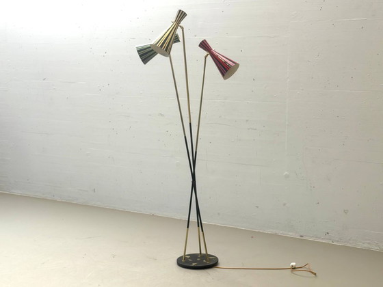 Rara lampada da terra di metà secolo prodotta da Lumenform, anni '60. – Lampade da terra, Metal (photo 6 of 15)