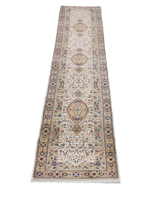 Origineel handgeknoopt Perzisch tapijt Tabriz 30 Raj Tabatabai Fijn 330 X 70 Cm Topconditie