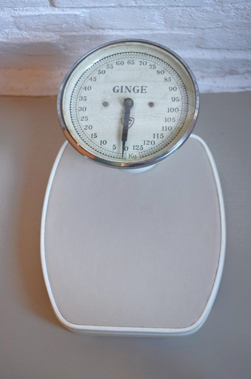 Bilancia da bagno vintage, anni '30, Ginge