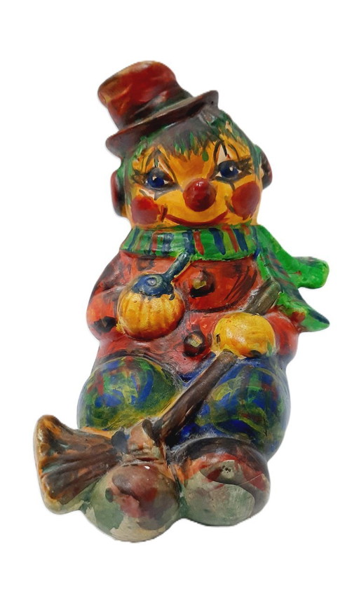 figurine vintage en céramique creuse peinte à la main