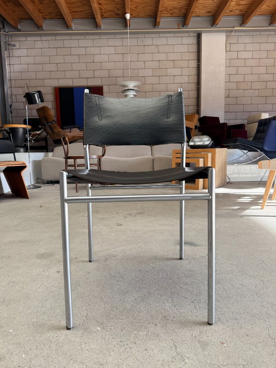 't Spectrum SE06 chair, Martin Visser – Eetkamerstoelen, Leer, Metaal (photo 8 of 11)