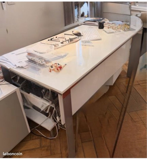 Set di mobili per ufficio di design Caray – Antonio Morello – Laccato bianco – bureau, Wood (photo 2 of 7)