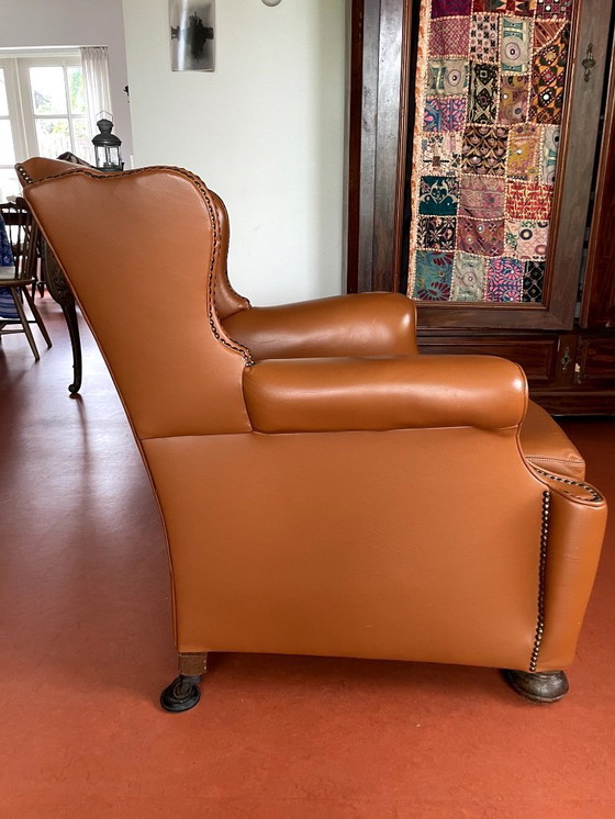 Image 1 of Leren fauteuil stoel in perfecte staat