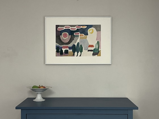 Image 1 of Soleil à côté de la lune, aquarelle de Dinieks