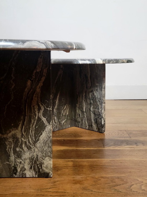 Image 1 of Vintage organically shaped marble side tables, Germany 1970