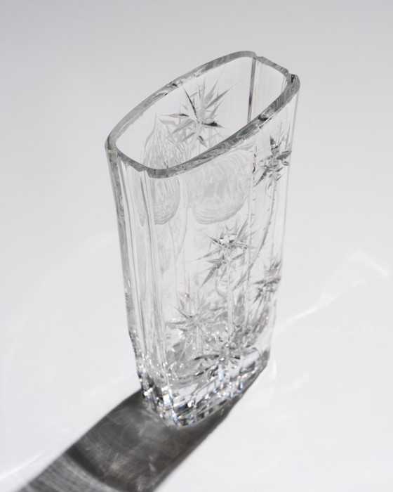 Image 1 of Jarrón "Cardo" de cristal de Bohemia de Josef Švarc Poděbrady Bohemia Glassworks checo en caja original