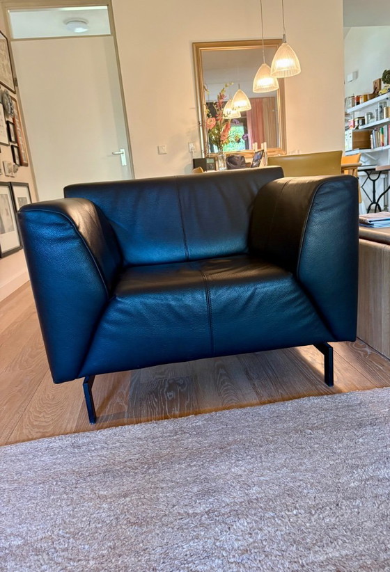 Fauteuil Rolf Benz Linea. Cuir noir – Leather, Metal (photo 3 of 5)
