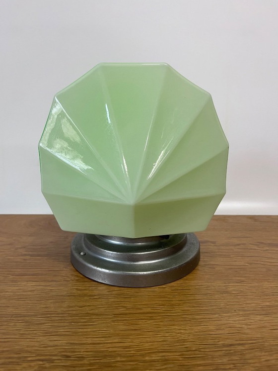 Image 1 of Superb Luxus Grün Seltene Art Deco Deckenlampe