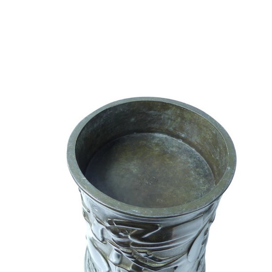 Image 1 of Relief Vase 2337 made of disco metal by Just Andersen, Denmark, 1940s