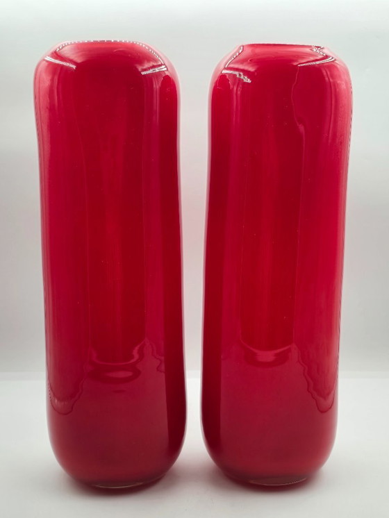 Image 1 of Henry Dean, jarrones de diseño XL en rojo brillante, firmados