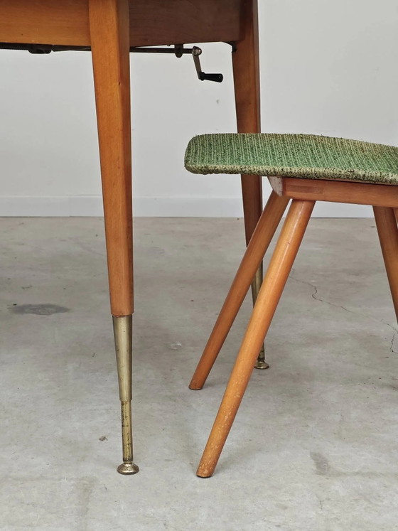 Couchtisch, Esstisch für 6 Personen, Ostdeutschland. – Esstische, Holz, Messing, Mid Century Modern (photo 15 of 21)