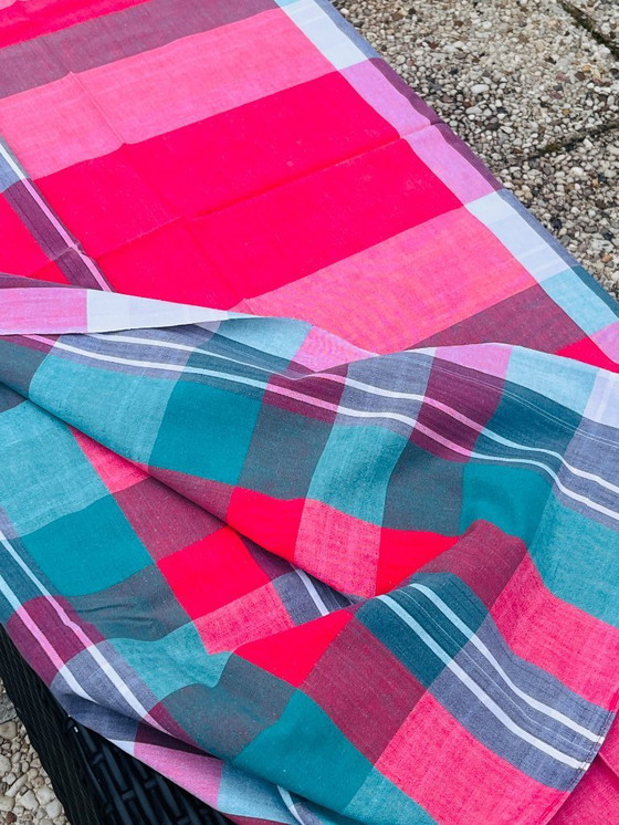 Image 1 of Red vintage tablecloth