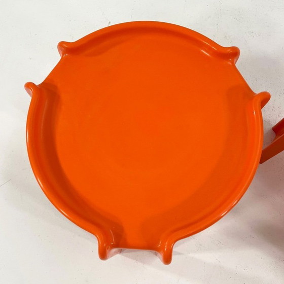 Image 1 of Paar orangefarbene Satztische von Giotto Stoppino für Kartell, 1970er Jahre