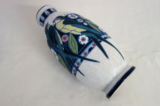 Image 1 of Vaso in ceramica smaltata Art Nouveau di Amphora, Boemia, 1920