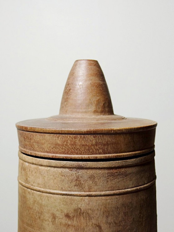 Image 1 of Ancien étui/boite en bois tourné, XIXe-XXe Mécanique ? Apiculture ?