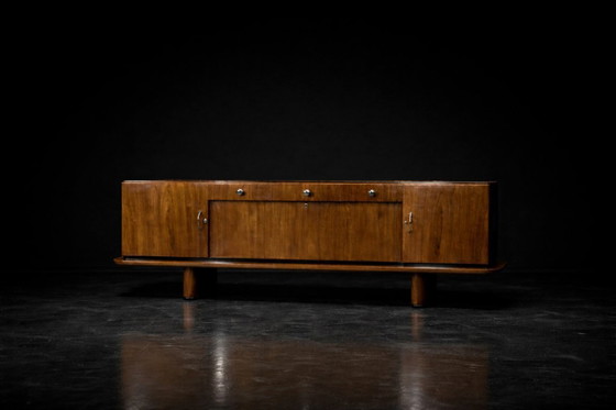 Image 1 of Vintage Rare Large French Art Deco Walnut Buffet, 1920s