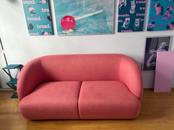 Sofacompany Sofa Retro Space Age 1960s / 1970s Organic / Biomorphic Design NEW, 2 seaters, Cotton, Pink (photo 5 of 7)