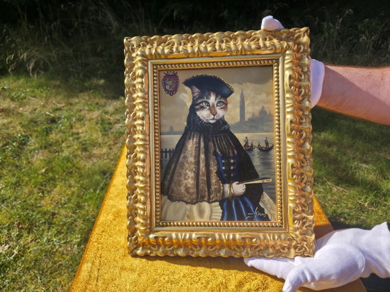 Dipinto Ritratto di Gatto Veneziano | Arte Originale Incorniciata | Decorazione Murale – Dipinti e disegni (photo 3 of 9)