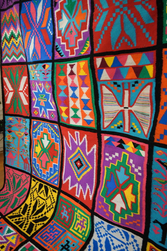 Image 1 of Handwoven Colorful Wool Rug From Tunisia - 100% Natural Wool