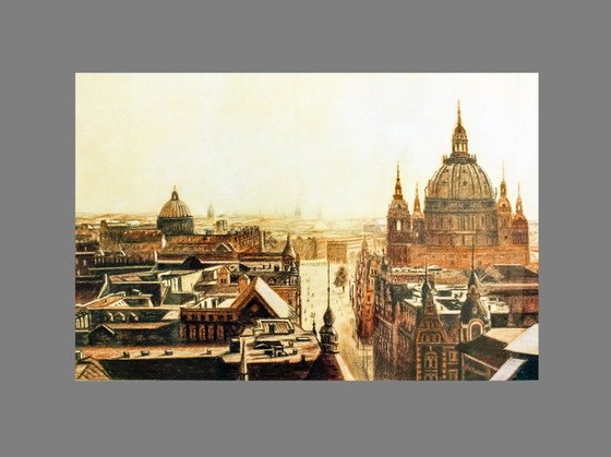 Image 1 of Berlin Cathedral. Berlin Cathedral. Germany drawing. Berlin cityscape.