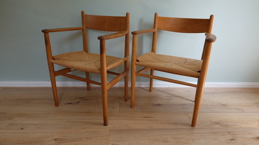 2X Ch37 Eetkamerstoel Carl Hansen & Son Ontworpen Door Hans J. Wegner